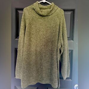 Coldwater Creek 3X Cowlneck Green Sweater